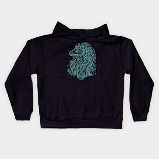 Side Profile of a Horse Head with Curly Hair Hand Drawn Illustration Kids Hoodie